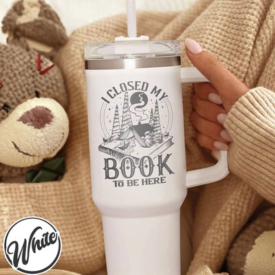 Book Lover Tumbler 40oz, I Close My Book To Be Here Engraved Tumbler,Introvert Book Club Laser 40oz,Funny Bookish Girl Cup,Book Lovers Gifts - image1